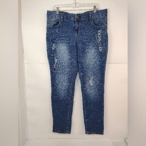 Maurices Women's Distressed Patch Stretchy Jeans Size (18) Regular